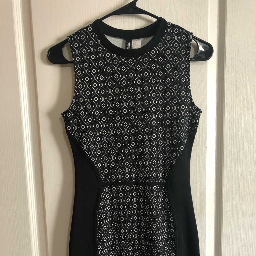 H&M black mini work dress